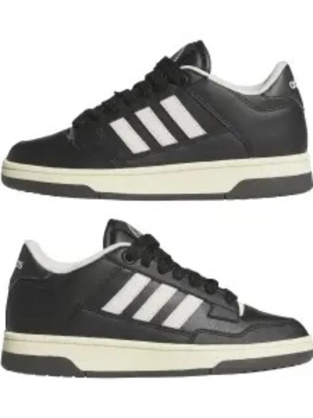 adidas Children's Trainers Rapid Court Black and White Low-Top Athletic Sneakers